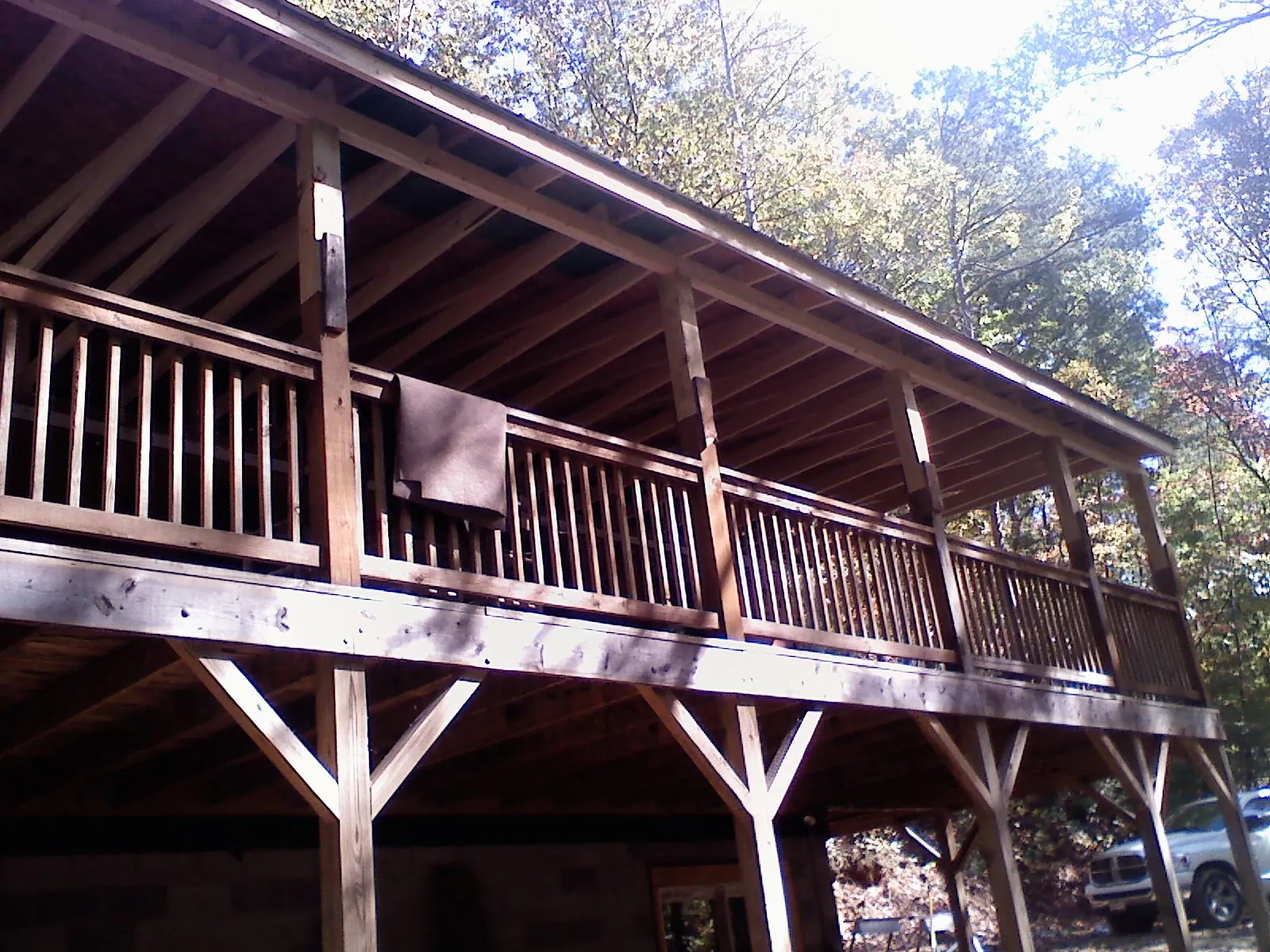 Timber framing under a new elevated porch and deck — Roof Leak Repair in Monaca by Roofing Brothers